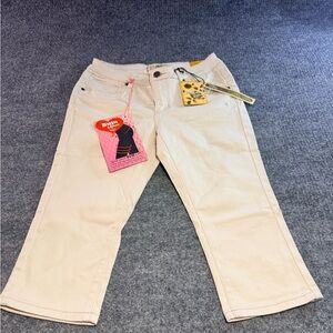 Hybrid & company Cream Cropped Ankle Jeans